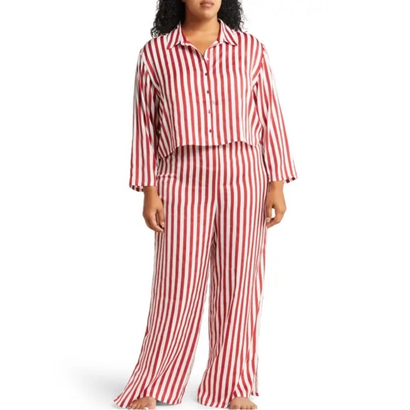 Open Edit Other - Open Edit Plus Size Satin PJ Lounge Set | Size 18